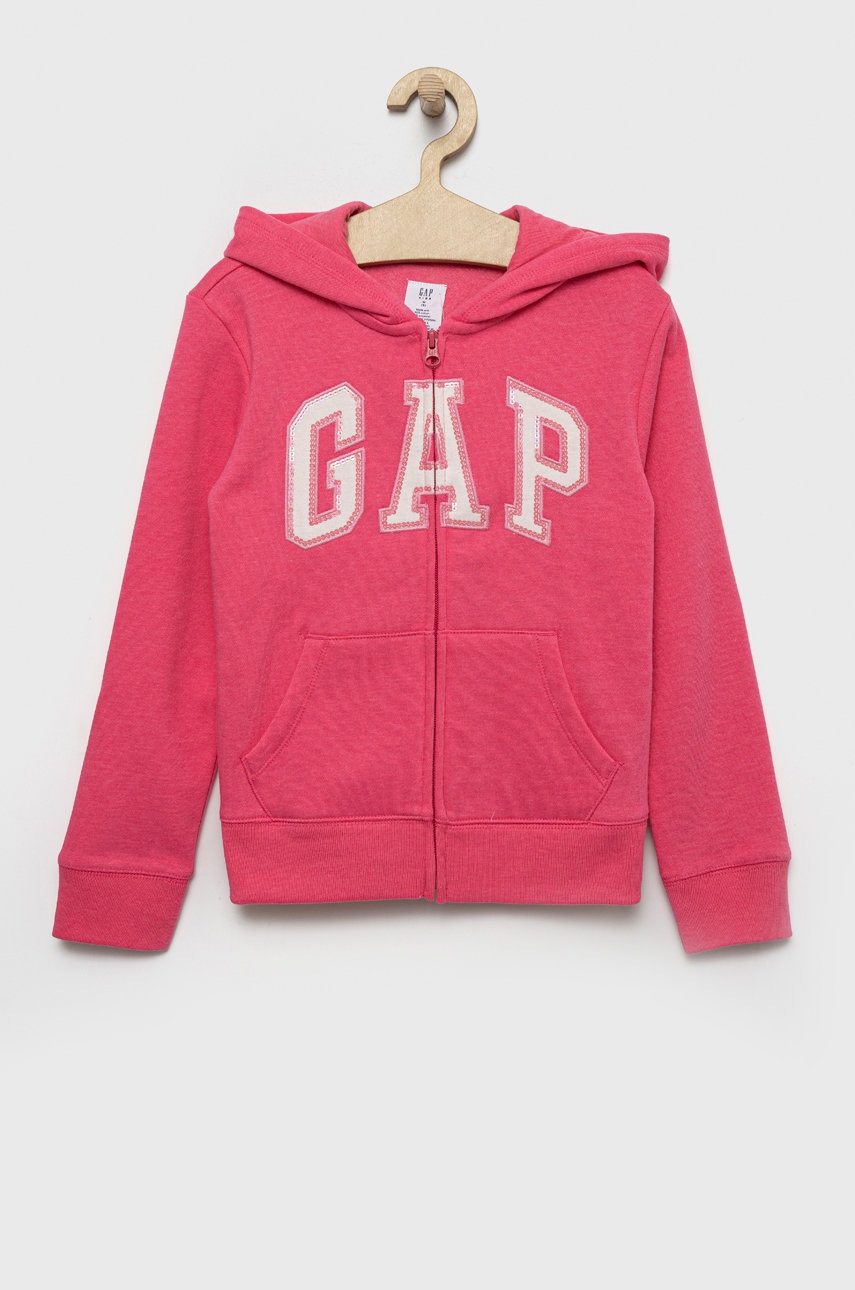 

Детски суичър GAP в лилаво с апликация, Виолетов