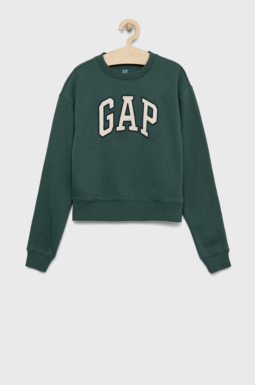 GAP bluza copii culoarea verde, cu imprimeu