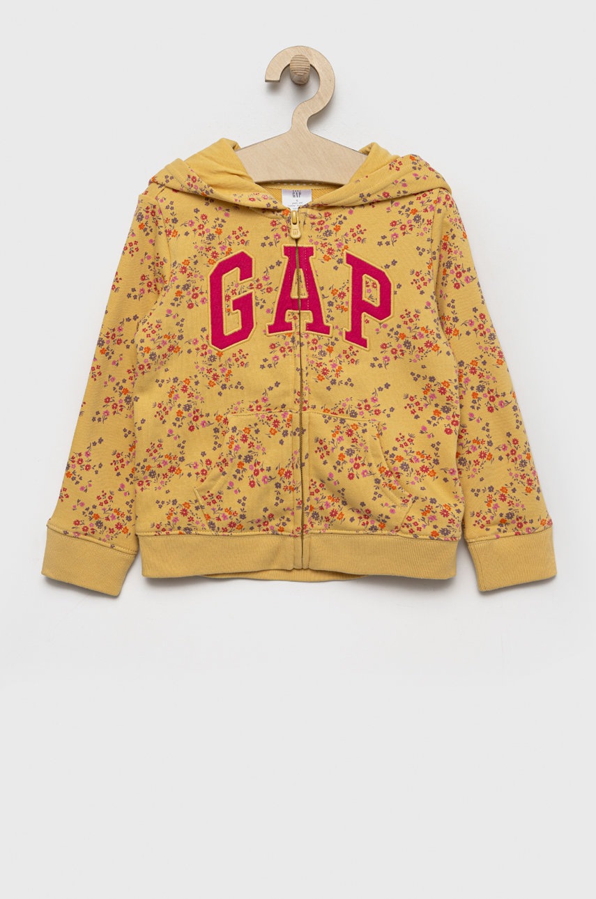 GAP bluza copii culoarea galben, cu imprimeu