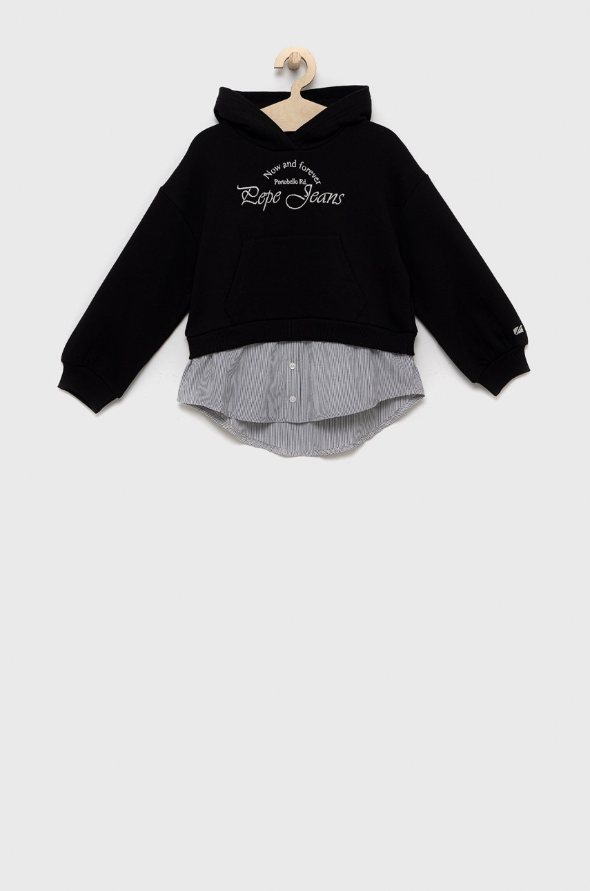 Детская кофта Pepe Jeans цвет чёрный с аппликацией Детская кофта Pepe Jeans цвет чёрный с аппликацией