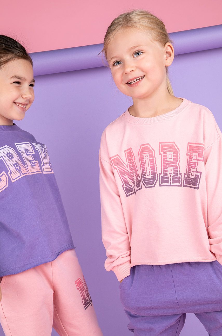 Дитяча бавовняна кофта Coccodrillo колір рожевий з принтом Дитяча бавовняна кофта Coccodrillo колір рожевий з принтом