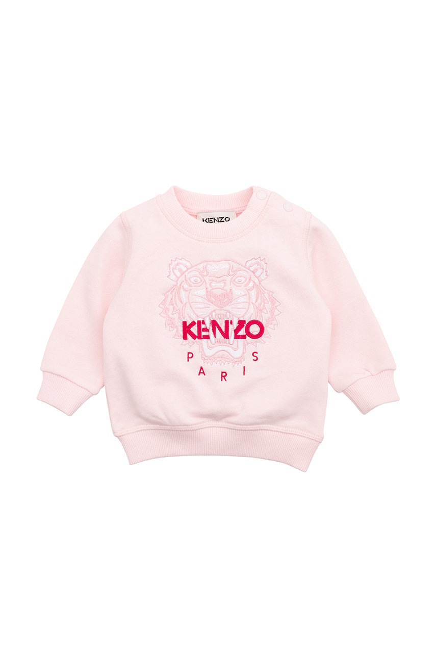 

Детская хлопковая кофта Kenzo Kids цвет розовый с принтом
