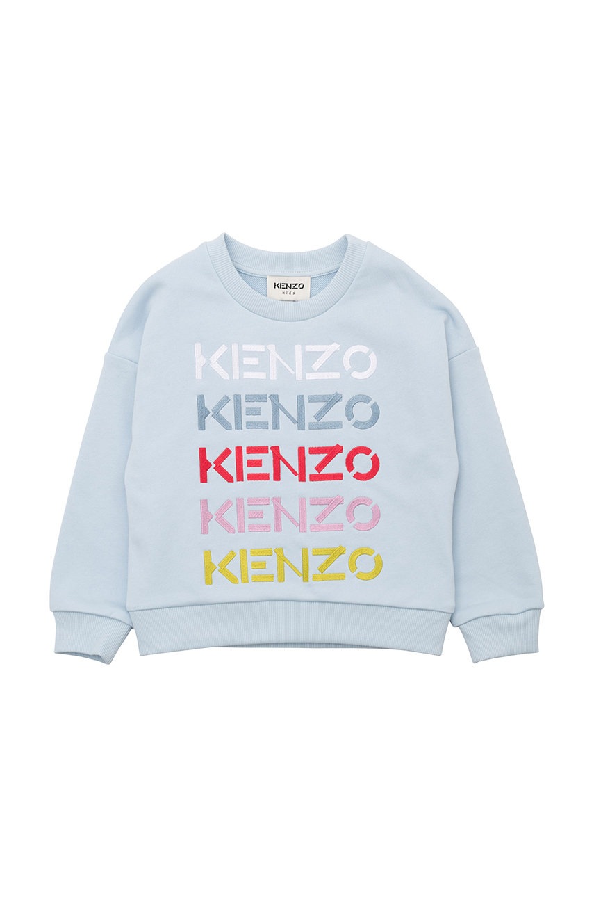 

Детски памучен суичър Kenzo Kids с апликация, Син