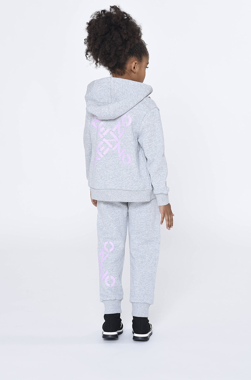 Kenzo Kids Hanorac De Bumbac Pentru Copii Culoarea Gri, Melanj