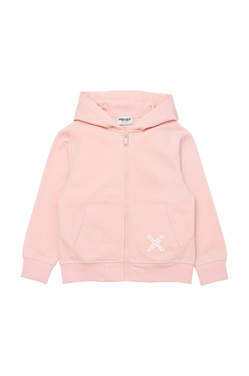 

Дитяча бавовняна кофта Kenzo Kids колір рожевий з принтом