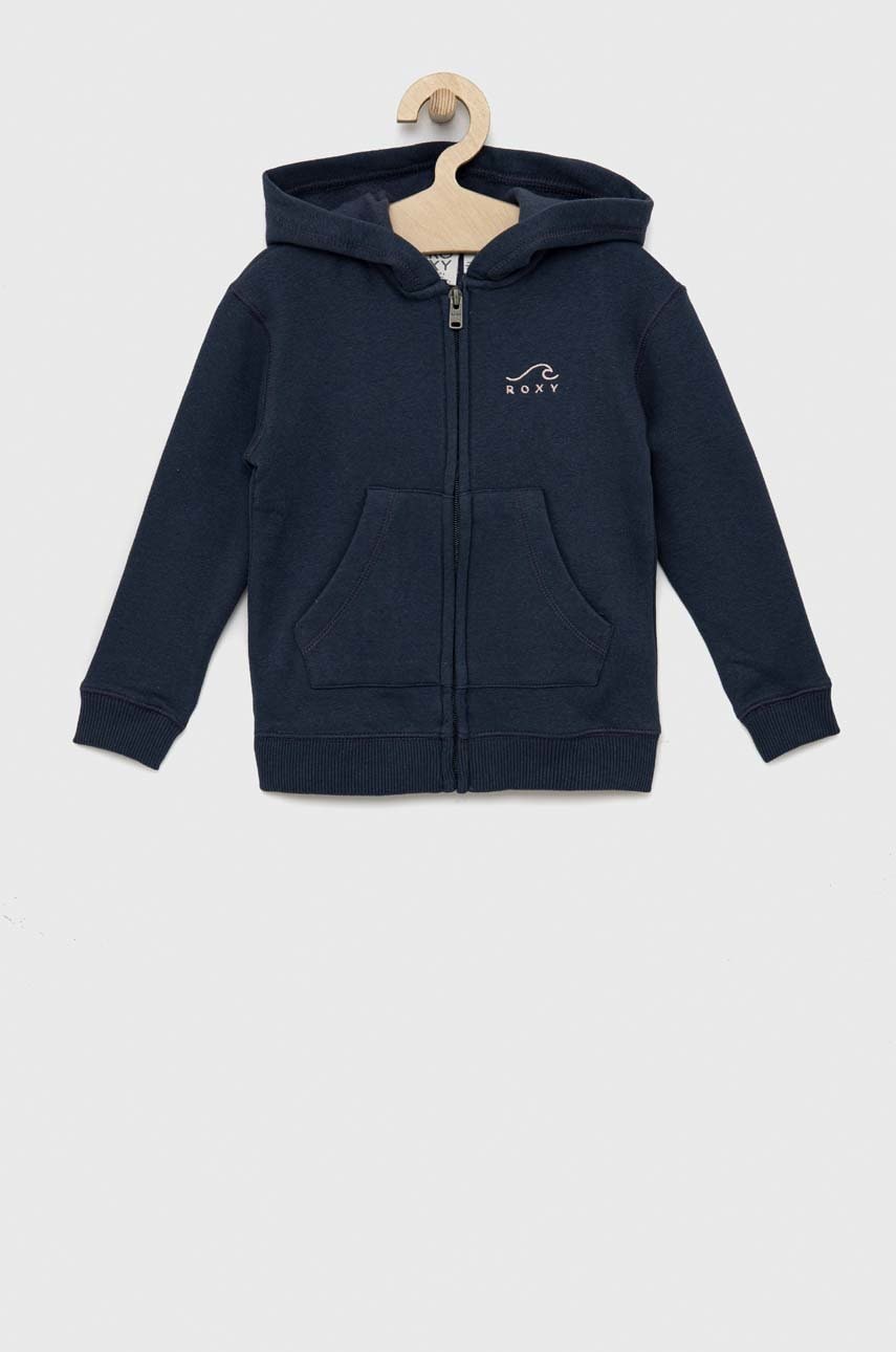 Roxy bluza copii culoarea albastru marin, neted