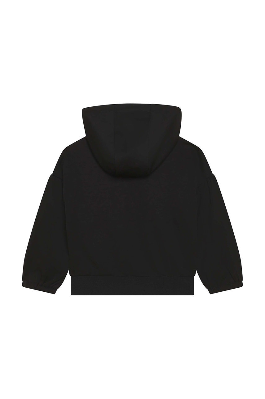 Детская хлопковая кофта BOSS цвет чёрный с аппликацией