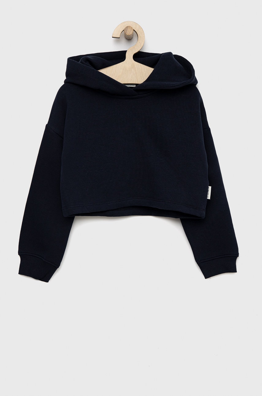 Tom Tailor bluza copii culoarea albastru marin, cu glugă, neted