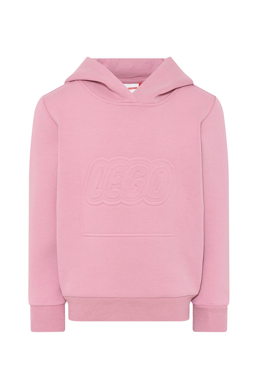 Lego Wear bluza copii culoarea roz, cu glugă, neted