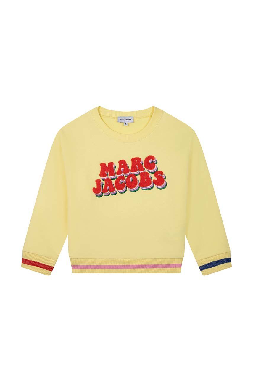 E-shop Dětská bavlněná mikina Marc Jacobs žlutá barva, s aplikací