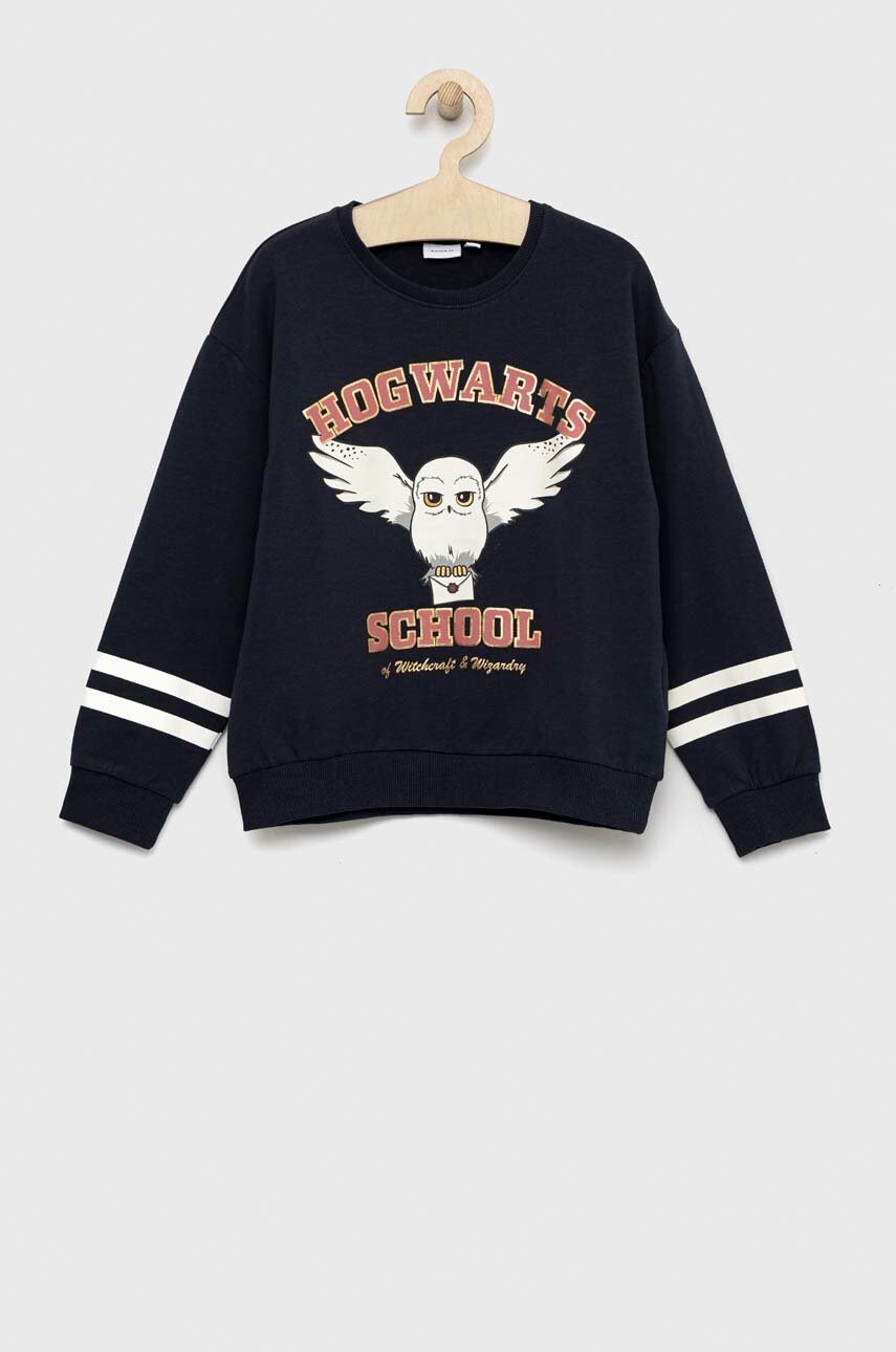 Name it bluza copii harry potter culoarea albastru marin, cu imprimeu