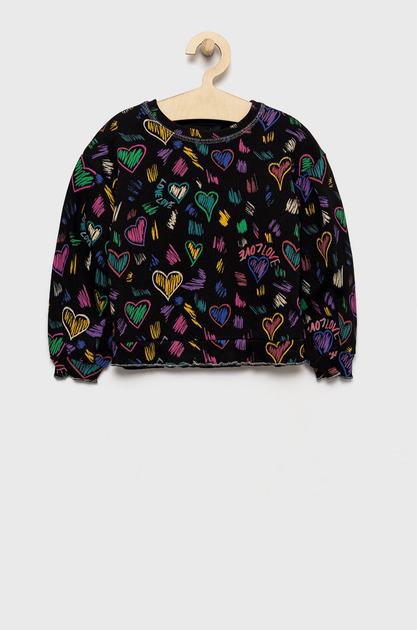 

Детская хлопковая кофта Desigual цвет чёрный с принтом