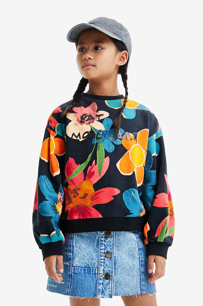

Детски памучен суичър Desigual с десен, Многоцветен