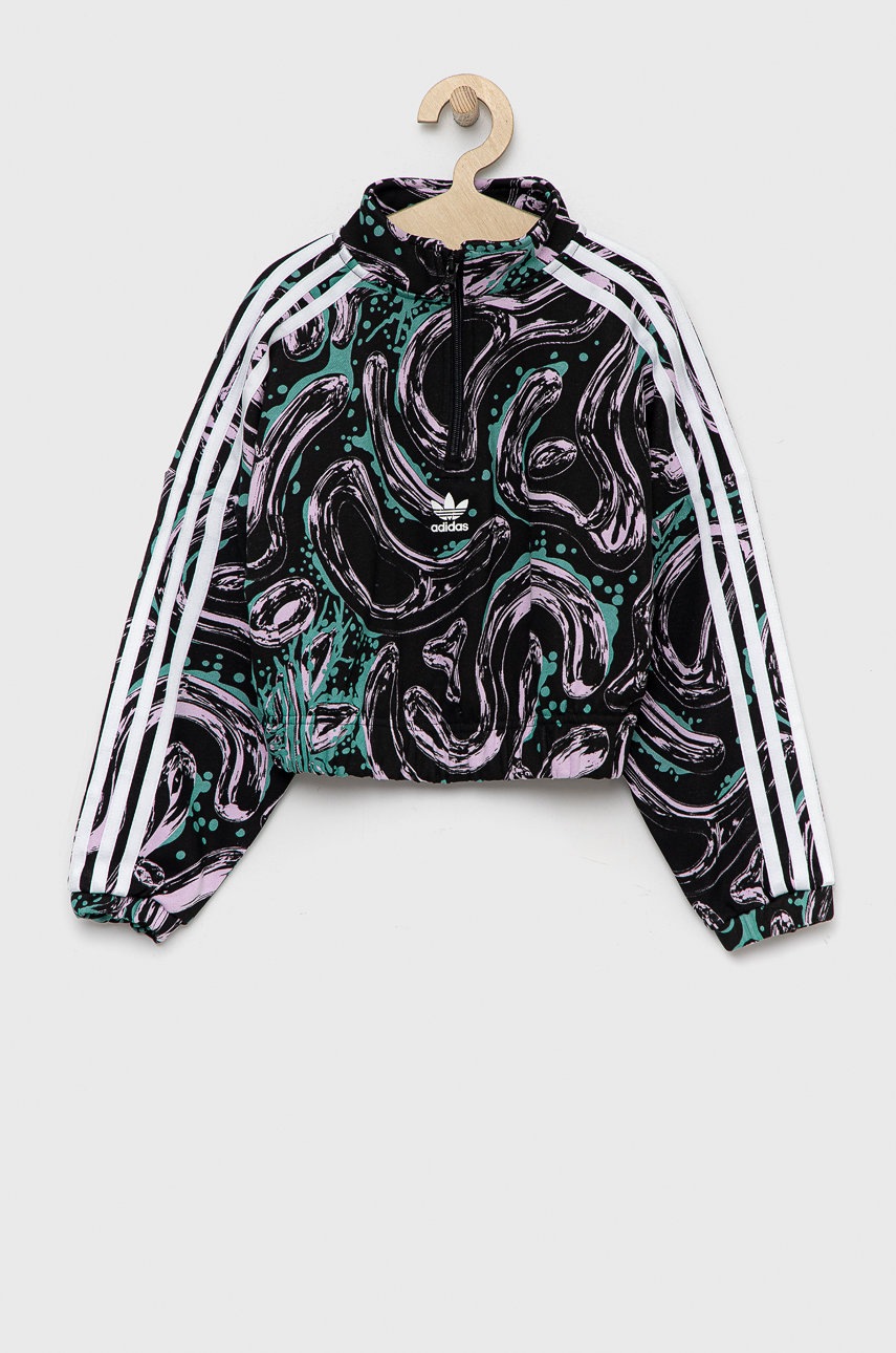 

Детски суичър adidas Originals в черно с десен, Черен