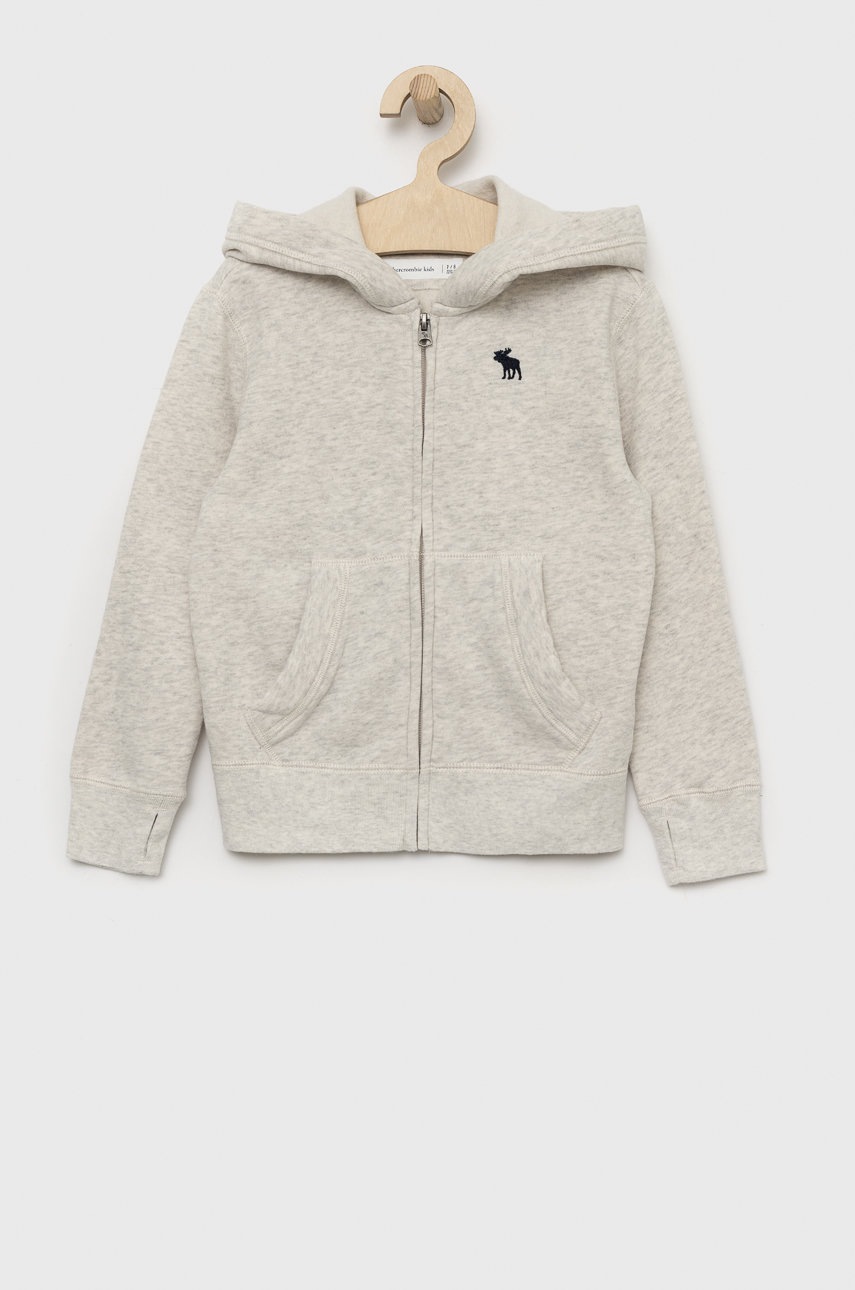 

Детски суичър Abercrombie & Fitch в сиво с изчистен дизайн, Сив