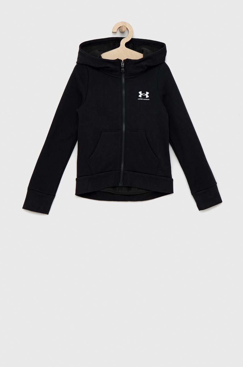 

Детски суичър Under Armour в розово с качулка с принт, Черен