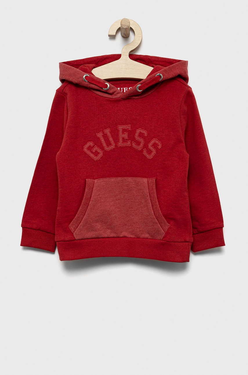 

Детски суичър Guess в червено с апликация, Червен