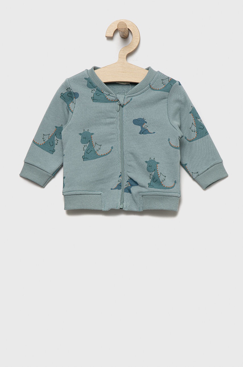 

Детски памучен суичър United Colors of Benetton с десен, Син