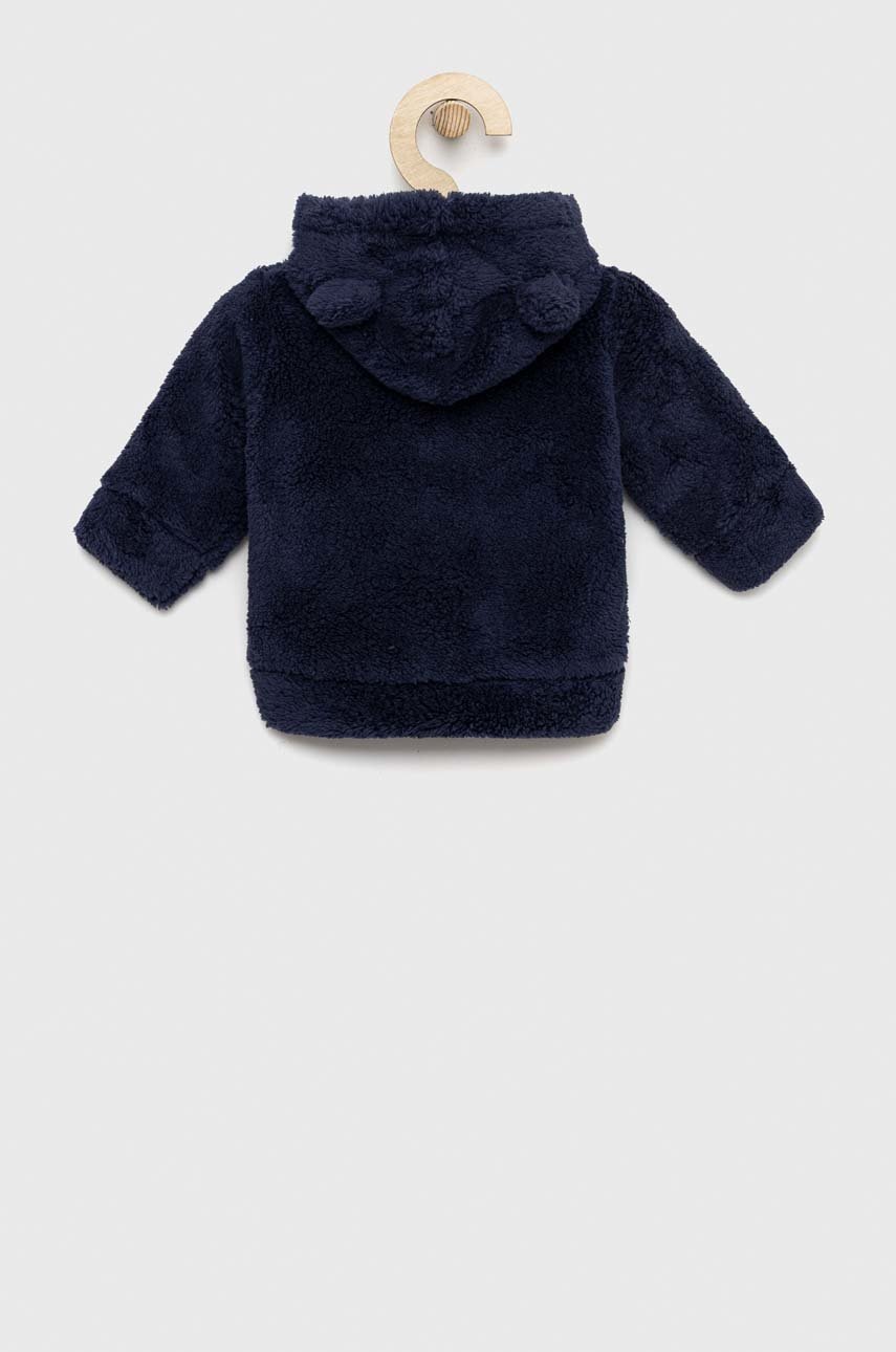 

Кофта для немовлят United Colors of Benetton колір синій з капюшоном однотонна