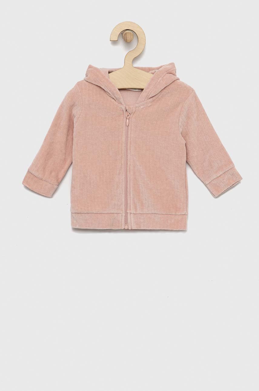 

Кофта для младенцев United Colors of Benetton цвет розовый с капюшоном однотонная
