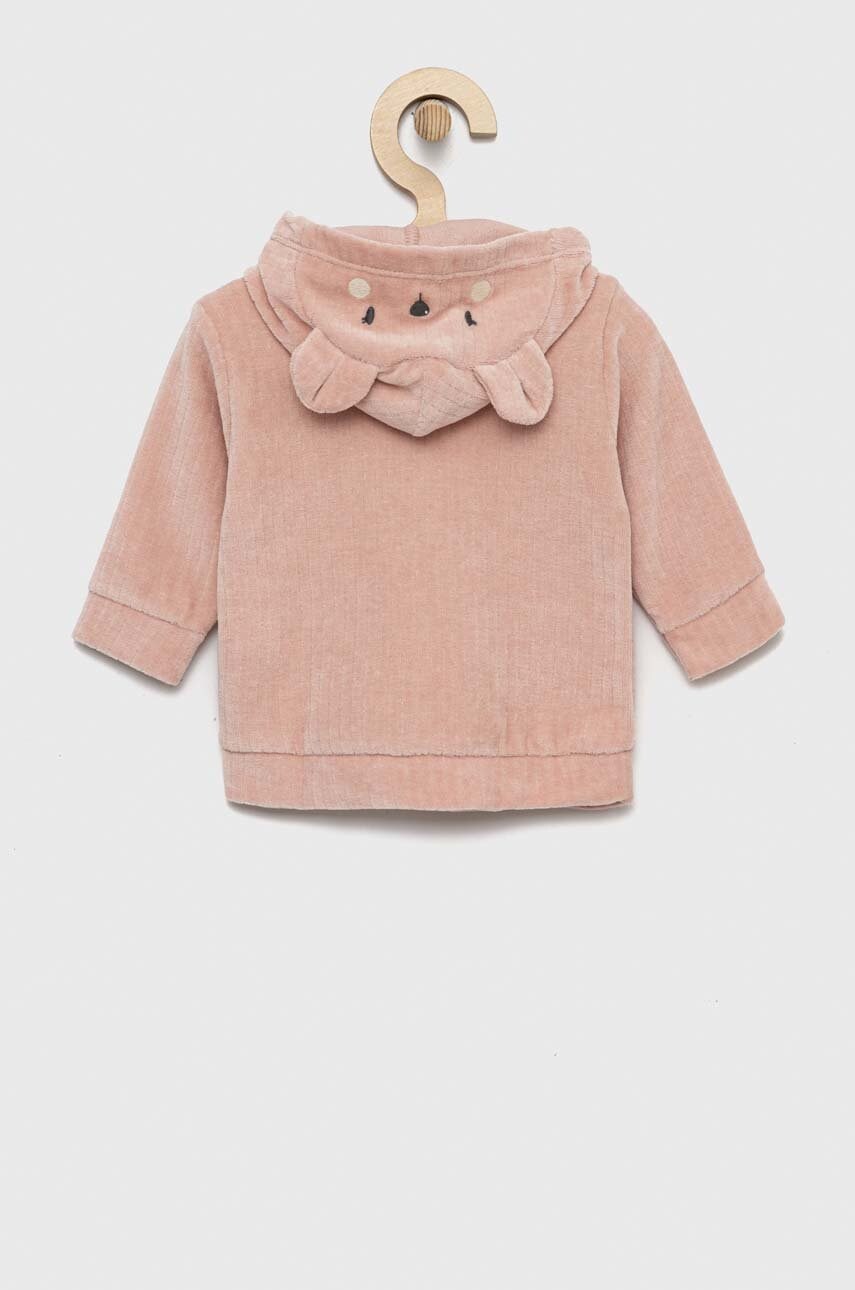 

Кофта для младенцев United Colors of Benetton цвет розовый с капюшоном однотонная