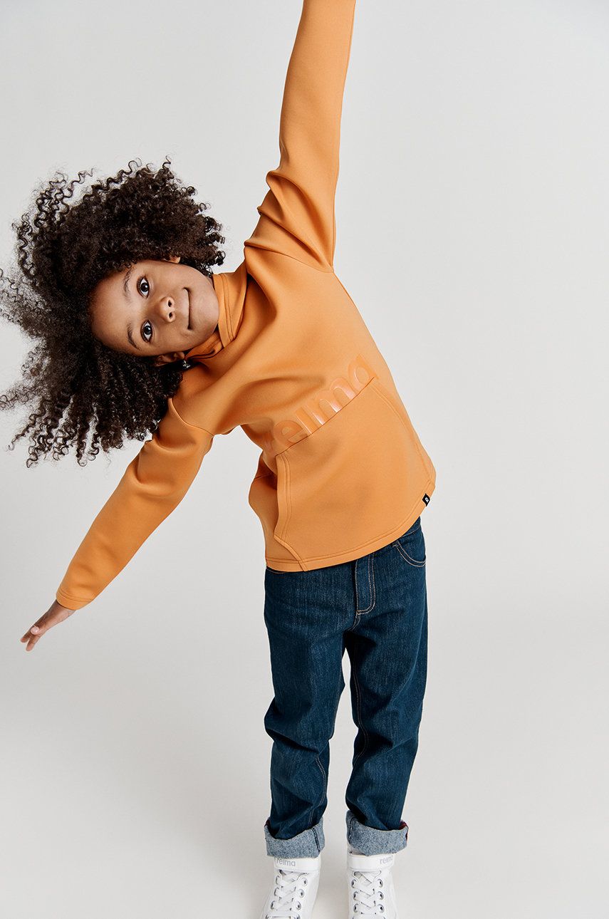 Reima bluza copii culoarea portocaliu, cu imprimeu