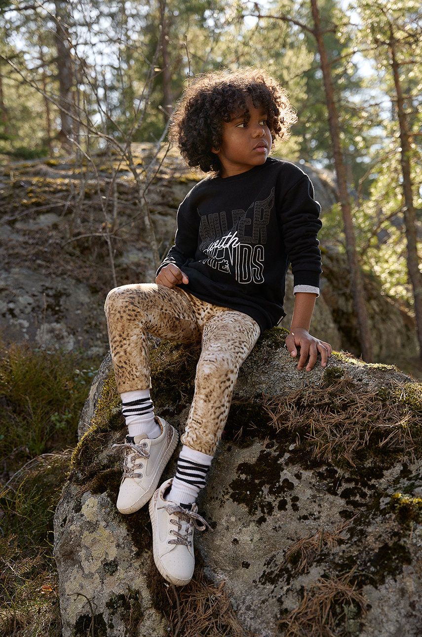 Levně Dětská bavlněná mikina Reima černá barva, s potiskem