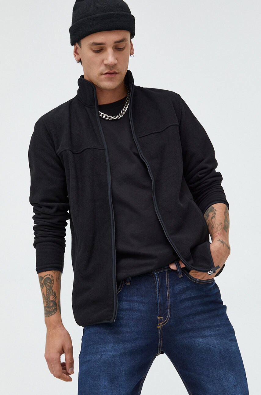 Only & sons bluza barbati, culoarea negru, neted