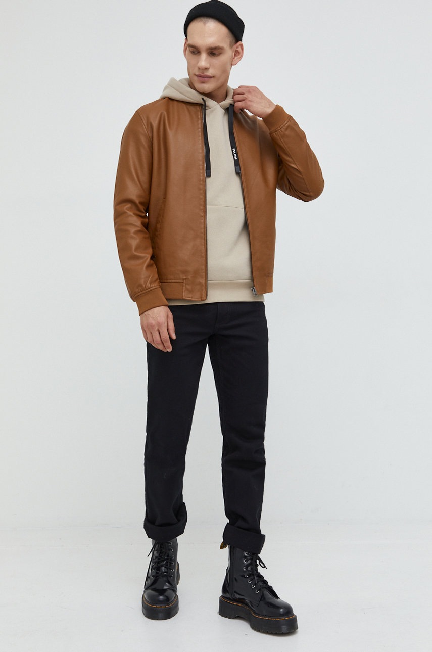 

Кофта Jack & Jones мужская цвет бежевый однотонная