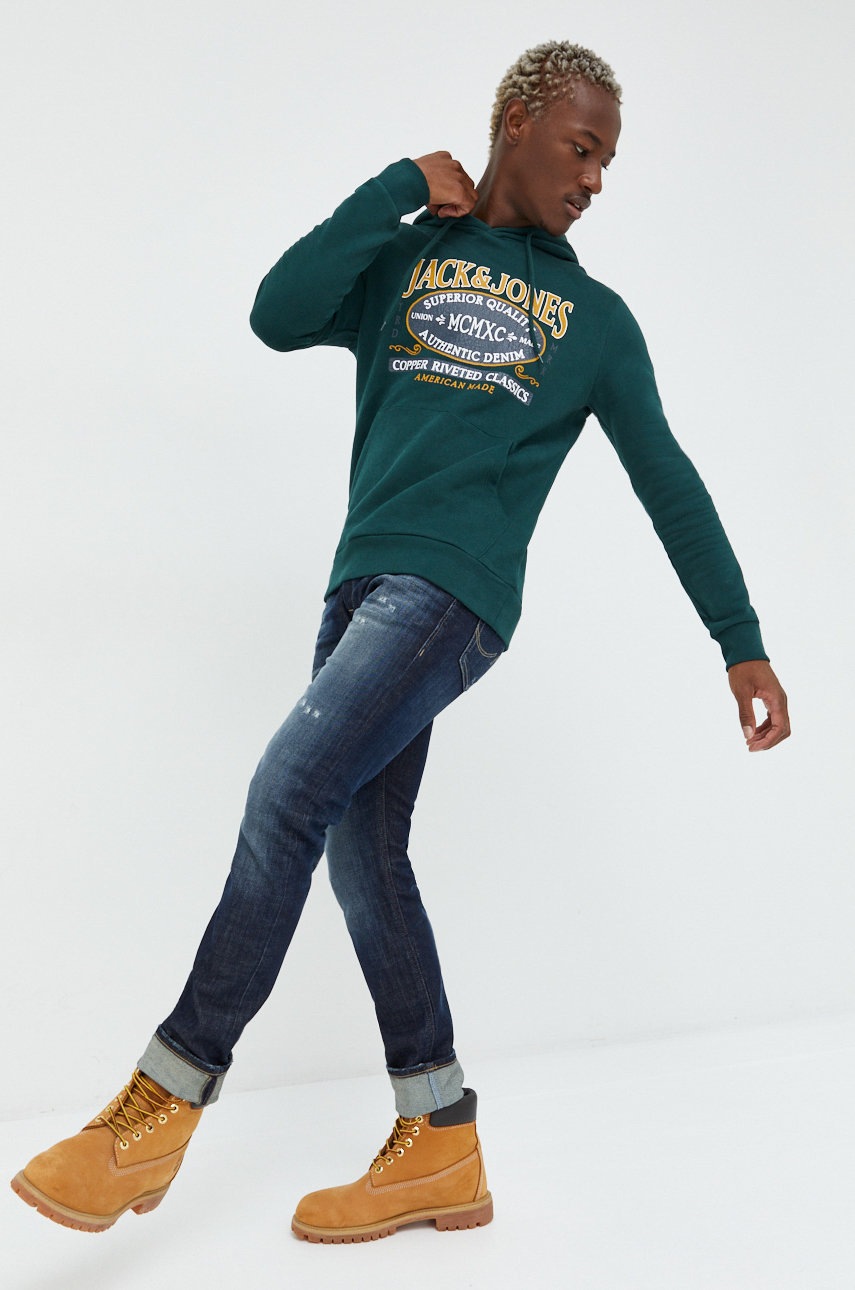 

Кофта Jack & Jones мужская цвет зелёный с принтом