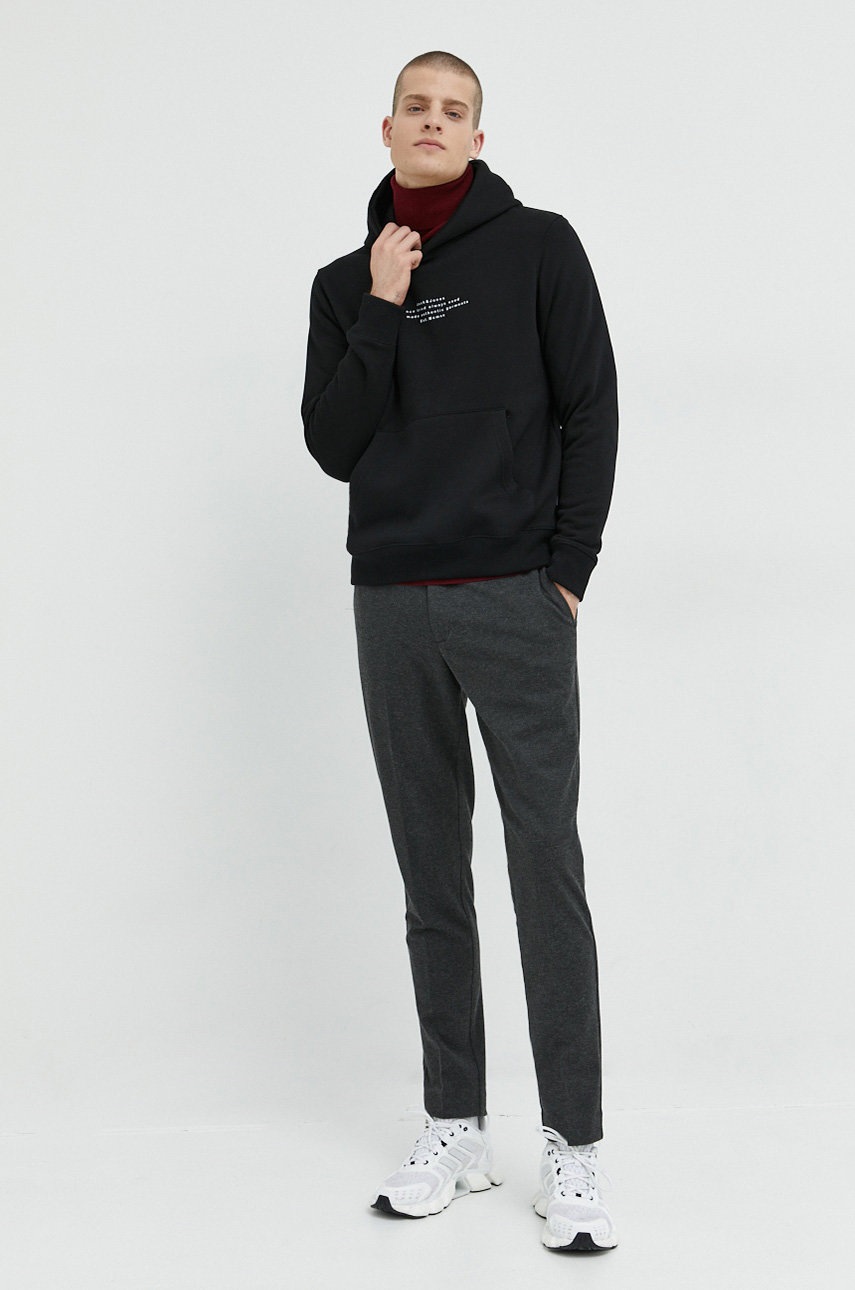 

Кофта Jack & Jones мужская цвет чёрный с капюшоном с принтом