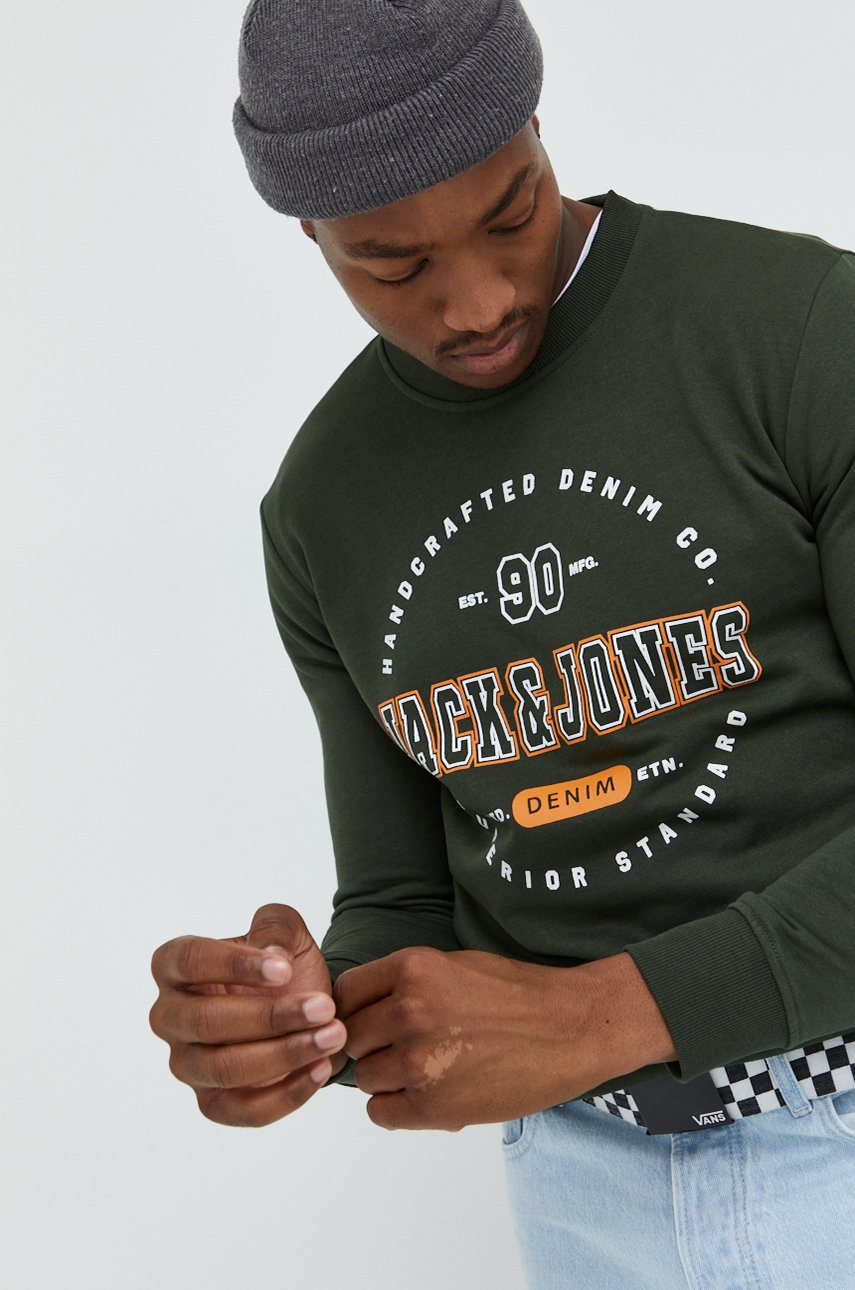 

Суичър Jack & Jones в зелено с принт, Зелен