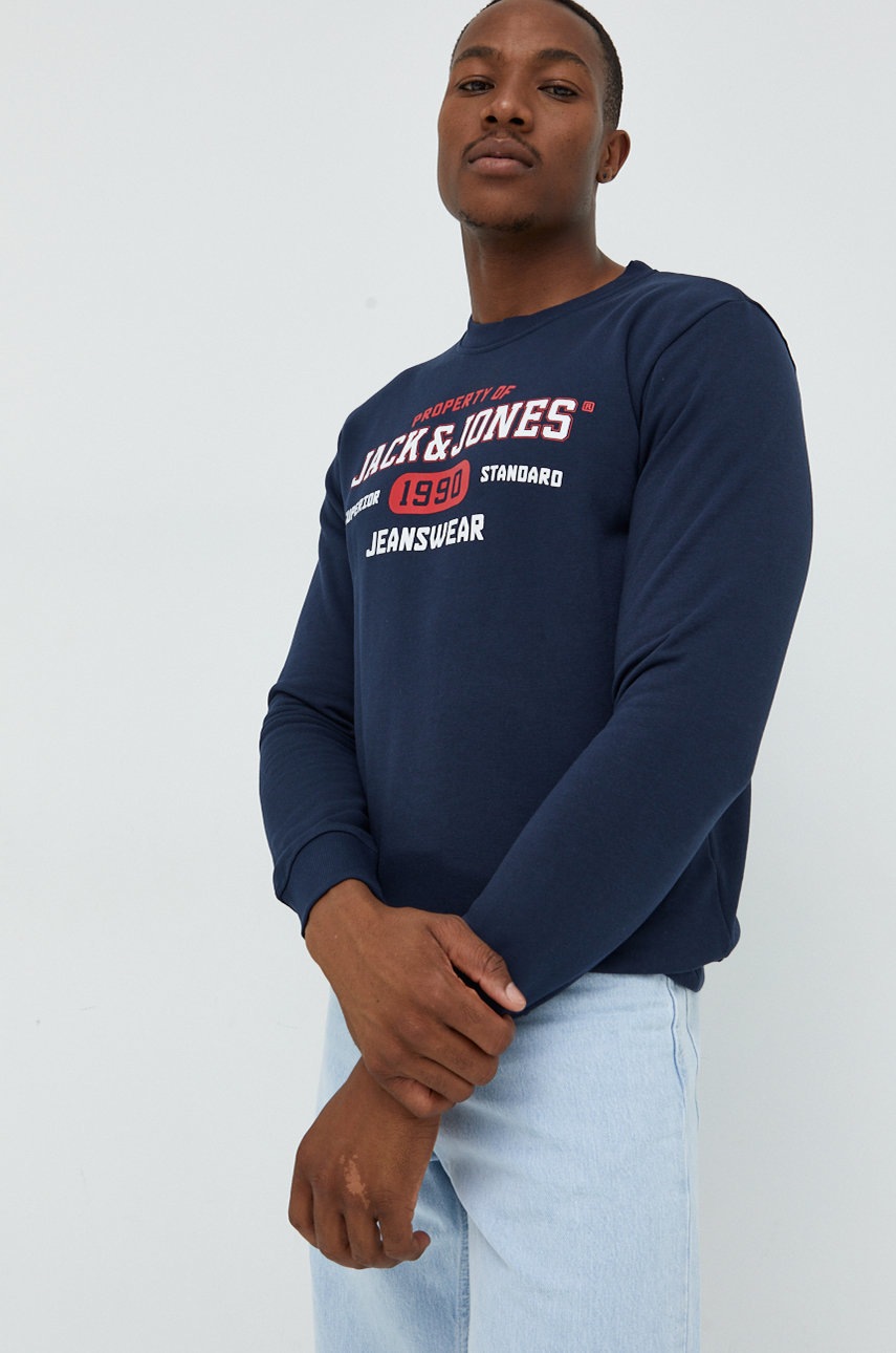 

Суичър Jack & Jones в тъмносиньо с принт, Тъмносин