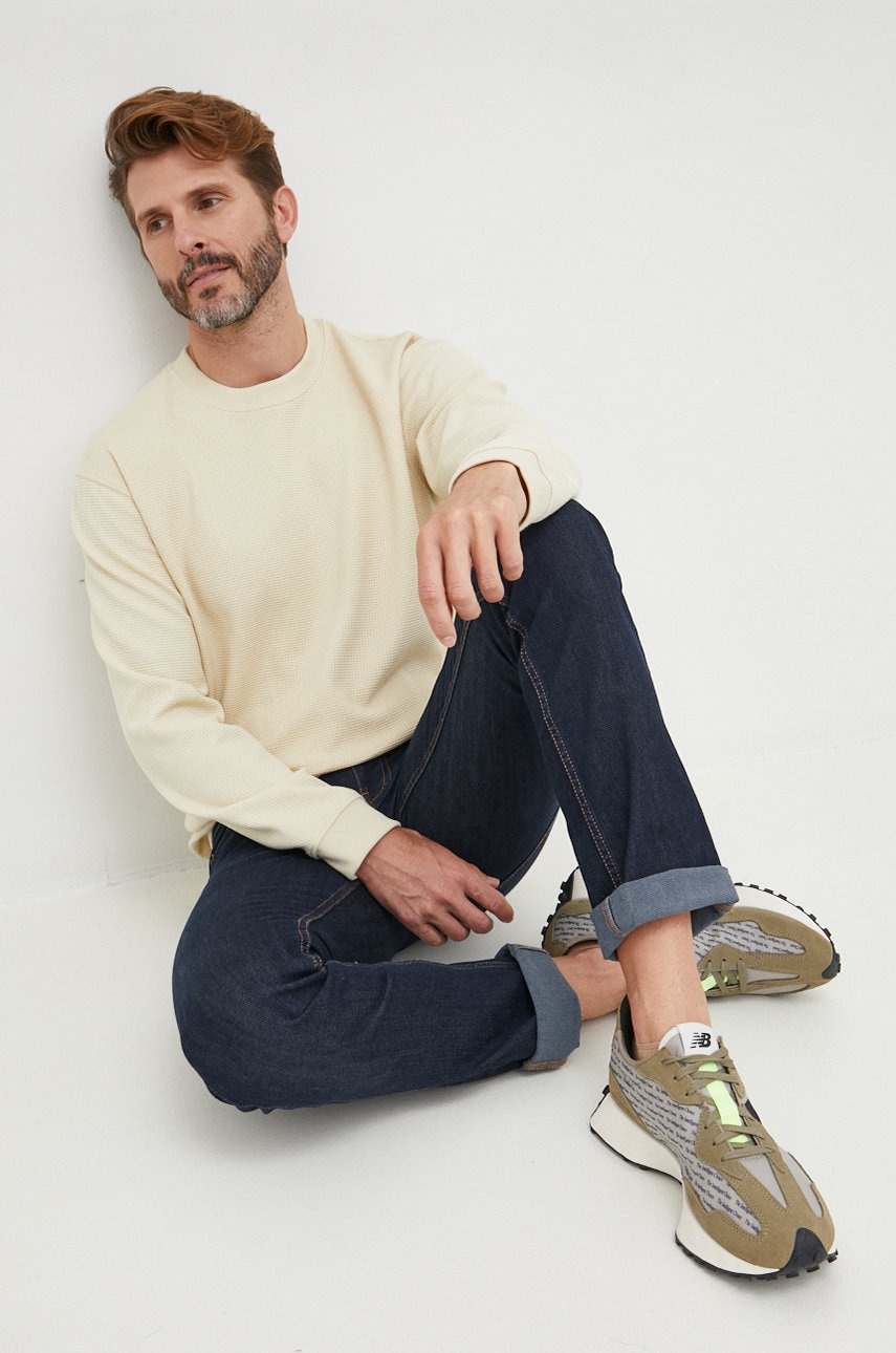 Selected homme bluza barbati, culoarea bej, neted