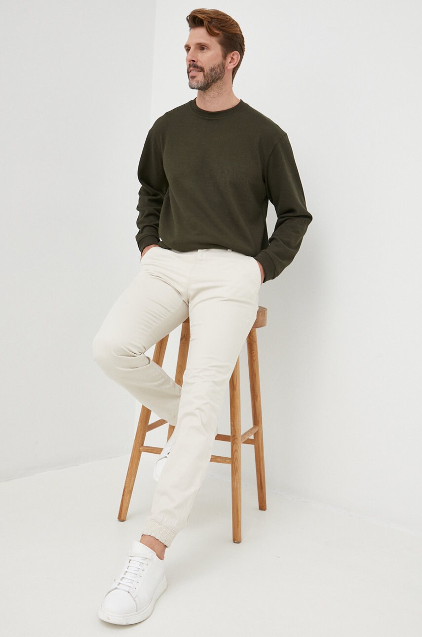 

Кофта Selected Homme чоловіча колір зелений однотонна