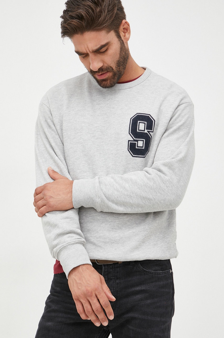 Selected homme bluza barbati, culoarea gri, cu imprimeu