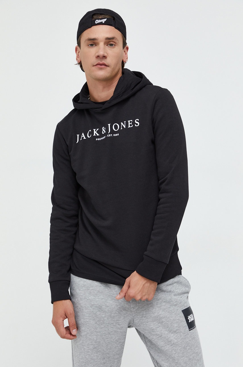 

Кофта Premium by Jack&Jones мужская цвет чёрный с капюшоном однотонная