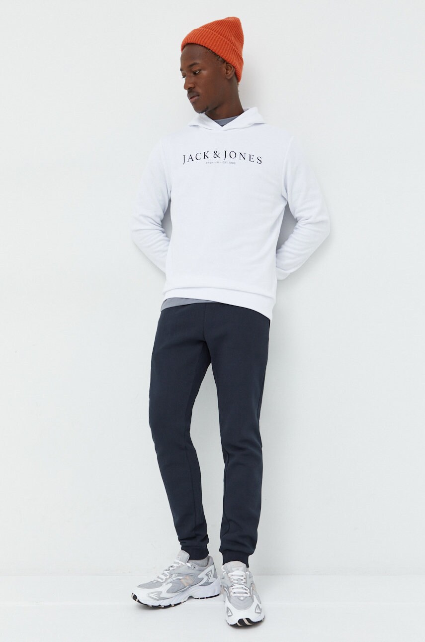 

Кофта Premium by Jack&Jones чоловіча колір білий з принтом