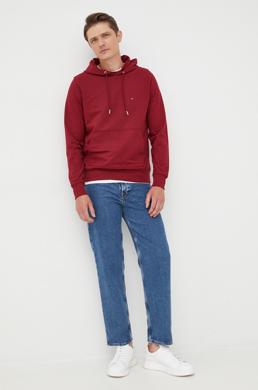 

Кофта Tommy Hilfiger чоловіча колір бордовий однотонна