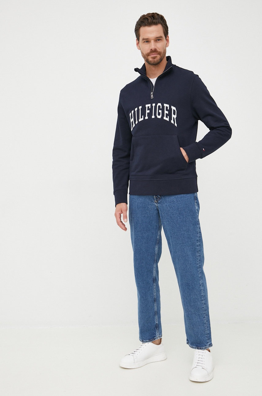 

Бавовняна кофта Tommy Hilfiger чоловіча колір синій з аплікацією