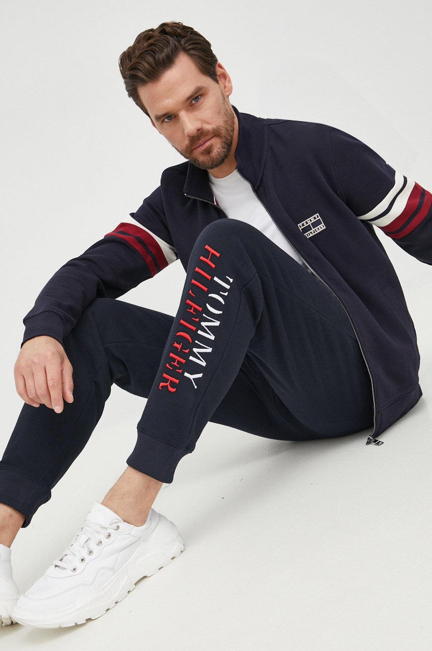 

Хлопковая кофта Tommy Hilfiger мужская цвет синий узор