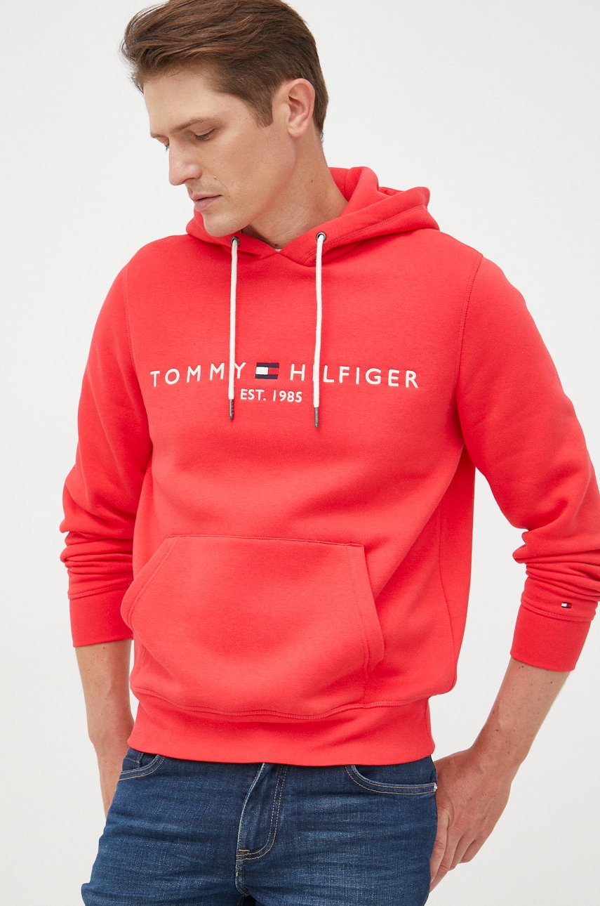 

Суичър Tommy Hilfiger в червено с апликация, Червен