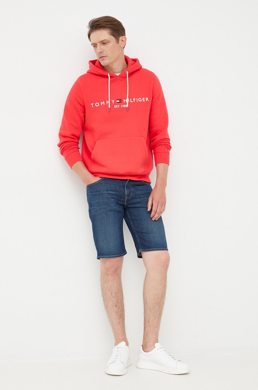

Кофта Tommy Hilfiger мужская цвет красный с аппликацией