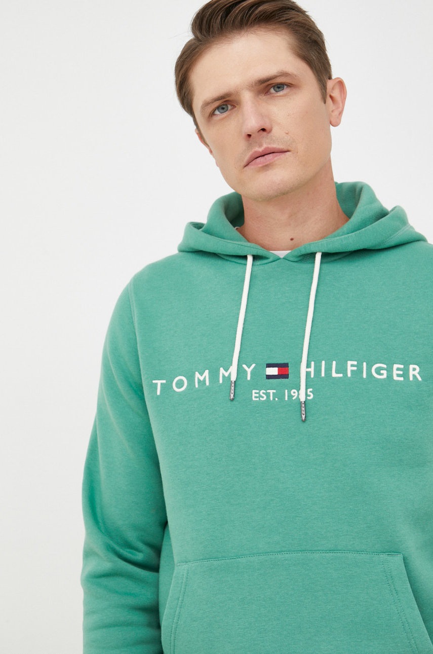 tommy-hilfiger-felso-zold-ferfi-nyomott-mintas
