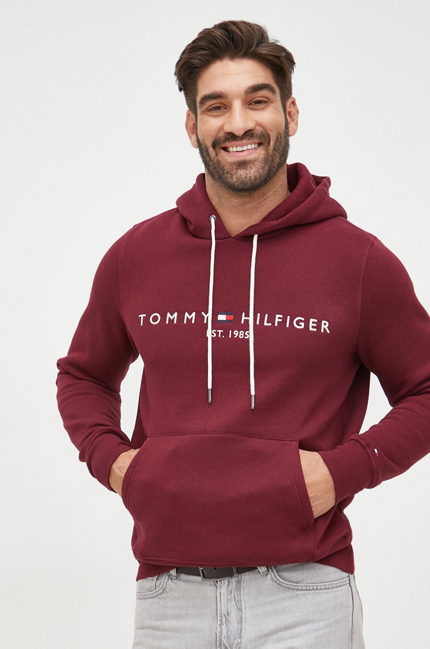

Кофта Tommy Hilfiger мужская цвет бордовый с аппликацией