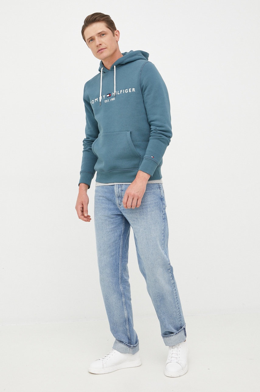 

Кофта Tommy Hilfiger мужская цвет зелёный с аппликацией