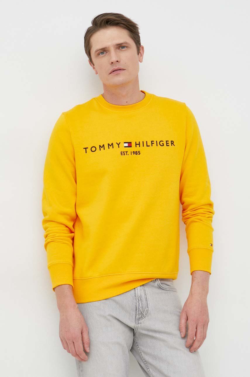 Tommy Hilfiger bluza męska kolor żółty z aplikacją
