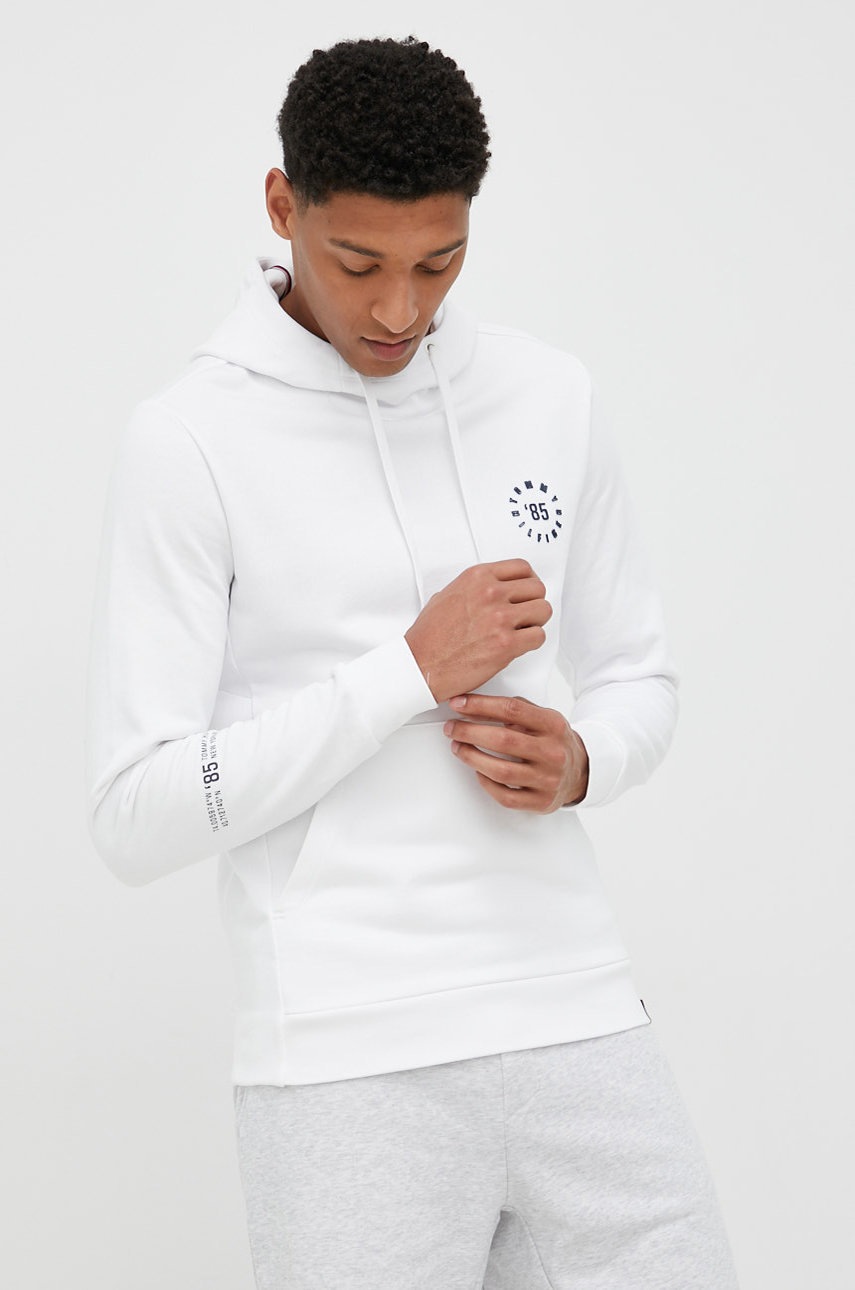 

Памучен суичър Tommy Hilfiger в бяло с апликация, Бял