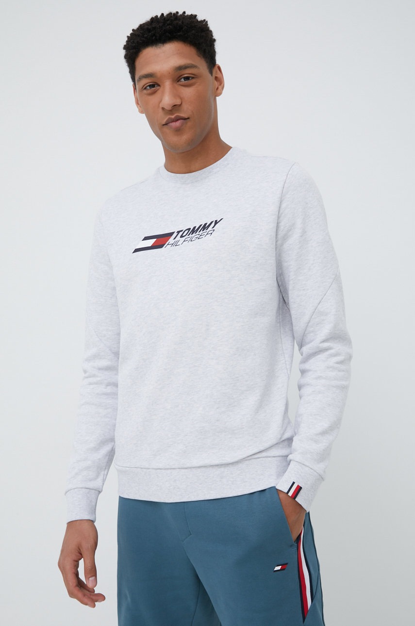 

Бавовняна кофта Tommy Hilfiger чоловіча колір сірий меланж