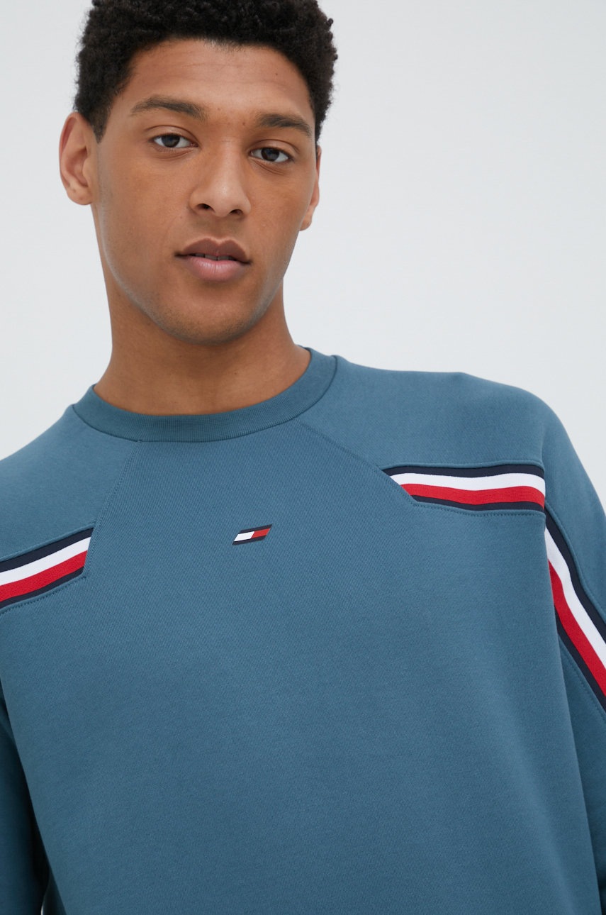 

Памучен суичър Tommy Hilfiger с апликация, Син